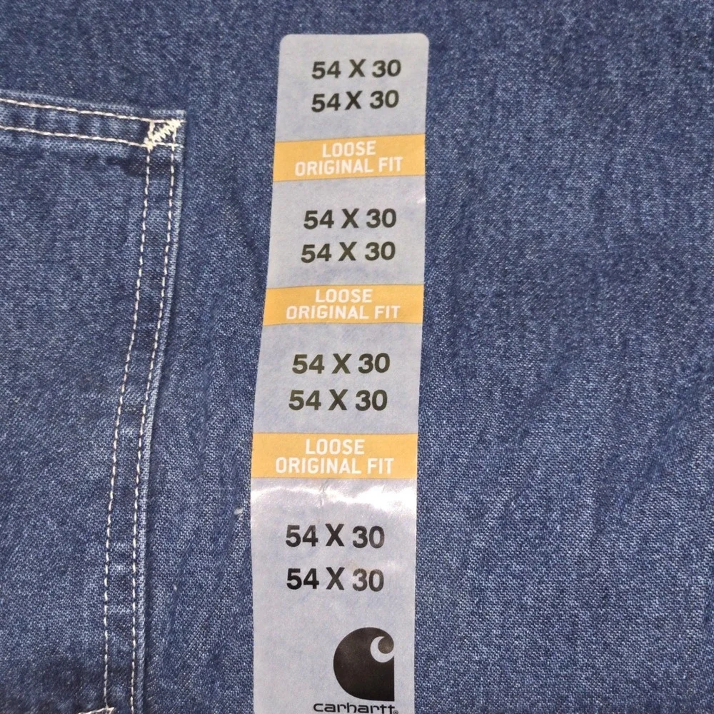 Carhartt B13 DST Mens Loose Original Fit Work Dungaree Jeans Dark Wash 54x30 NWT